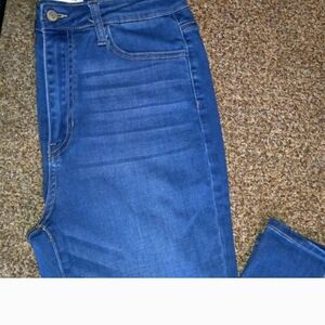 KanCan Blue Skinny Jeans with Faded Detailing